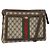 Borsa a Spalla Gucci GG Supreme Web Sherry Line PVC Beige Oro 010 378 Auth YKZ785 D'oro