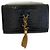 Pompom Kate Saint Laurent Kate Medium Tassel Borsa a Catena Pelle Coccodrillo Nera Nero