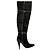 Stivali Fetish Saint Laurent in pelle nera sopra il ginocchio Nero