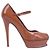 Décolleté con piattaforma open-toe Saint Laurent in vernice cammello