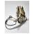 Chloé Pixie Mini Borsa Vitello Verniciato Oro e Camoscio Beige D'oro - vista 5
