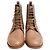 Botines de cuero marrón con cuentas de Brunello Cucinelli Castaño Roja - vista 2