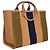 Timeless Borsa da shopping grande Deauville a righe in rafia marrone di Chanel - vista 3