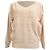 Suéter de cashmere nude com decote em V e padrão de Brunello Cucinelli Marrom Carne