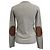 Maglione in cashmere grigio con scollo a V e toppe sui gomiti di Brunello Cucinelli - vista 3