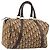 Borsa Boston in tela Trotter Christian Dior marrone oro Auth bs34246 D'oro