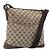 GUCCI GG Canvas Shoulder Bag Beige Silver 145857 Auth ka3527 Silvery