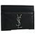 SAINT LAURENT Porta carte Cassandra Pelle Nera Argento Auth BAZ274M