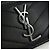 SAINT LAURENT Porta carte Cassandra Pelle Nera Argento Auth BAZ274M - vista 8