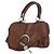 Borsa a mano in pelle marrone e argento Christian Dior Gaucho Saddle Auth BAZ225SAV