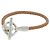Bracelet Charm Glenan T2 d'Hermès Marron Argenté Doré
