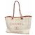 Chanel Deauville Raffia Kettentasche Pink Weiß
