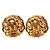 Vintage vergoldete Clip-Ohrringe Chanel Coco Mark Golden - Ansicht 2