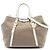 Bow Bolso Prada de lona beige Canapa con logo y lazo