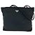 Bolso Tote de nylon tessuto con logo triangular Prada Negro