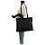 Bolso Tote de nylon tessuto con logo triangular Prada Negro - vista 7