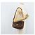 Céline Borsa a Spalla CELINE Macadam Canvas Stella in Pelle PVC Marrone Oro Auth BAZ619A D'oro - vista 23
