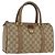 Borsa Boston in PVC beige e oro della linea Sherry GG Supreme di GUCCI 40 02 006 Auth BAZ553 D'oro