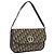 Borsa a Spalla in Tela Trotter Christian Dior Blu Navy Oro Auth 174528