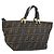FENDI Zucca Canvas Handtasche Braun Schwarz Auth mr2221