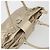 Borsa a mano in pelle Gancini Salvatore Ferragamo Champagne Oro Argento Auth BAZ863 - vista 6