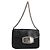 Borsa a spalla con catena Prada in nylon nero e argento autentica BAZ748A