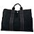 Vintage Hermès Canvas Tote Bag Schwarz Grau