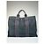 Vintage Hermès Canvas Tote Bag Schwarz Grau - Ansicht 2