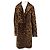 Giorgio Armani Abrigo de cuero de leopardo Castaño
