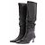 Autre Marque Schwarze Lederstiefel mit Absatz