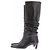 Autre Marque Schwarze Lederstiefel mit Absatz - Ansicht 3