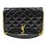 Borsa a spalla in pelle verniciata nera Saint Laurent Nero