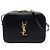 Borsa a tracolla classica Monogram in grana di polvere nera media Saint Laurent Nero