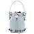 Borsa a secchiello Mon Tresor Mini in pelle grigia perla Fendi Marrone Grigio