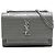 Saint Laurent Cartera Monogram Sunset de Cuero Mini Croc Embossed Gris con Cadena