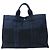 Hermès Fourre-Tout MM Canvas Tasche Schwarz Marineblau - Ansicht 4