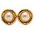 Cambon Orecchini a clip vintage Chanel Bianco D'oro