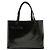 Borsa tote in pelle nera con logo Prada Nero