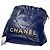 Borsa a spalla in pelle blu navy Chanel - vista 9