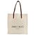 Jimmy Choo Logo Tote Bag aus beigem Canvas