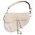Dior Saddle sella in pelle bianca intrecciata Bianco