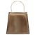 Salvatore Ferragamo Borsa a mano Gancini in pelle verniciata marrone e oro Auth hk3581 D'oro - vista 3
