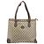 Gucci Borsa Tote GG Supreme in PVC beige e oro 002 39 0172 Auth gh2028 - vista 2