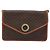 Céline Bolsa de ombro circular em lona Macadam CELINE em couro PVC marrom dourado Auth YKZ472 - vista 2