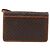 Céline Bolsa de ombro circular em lona Macadam CELINE em couro PVC marrom dourado Auth YKZ472 - vista 3