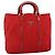 PRADA Bolsa de mão em nylon vermelho prata autêntica 174368