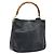 Borsa a mano in pelle Gucci Bamboo nera e oro 001 1638 3754 Auth YKZ262 Nero D'oro