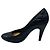 Pumps in pelle trapuntata Chanel nera / argento con logo CC Nero - vista 3