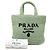 Prada Grüner kleiner Tote aus gehäkeltem Raphia-Effekt mit besticktem Logo Hellgrün - Ansicht 7