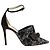 Décolleté Jimmy Choo Prime 100 con cinturino alla caviglia Nero Argento